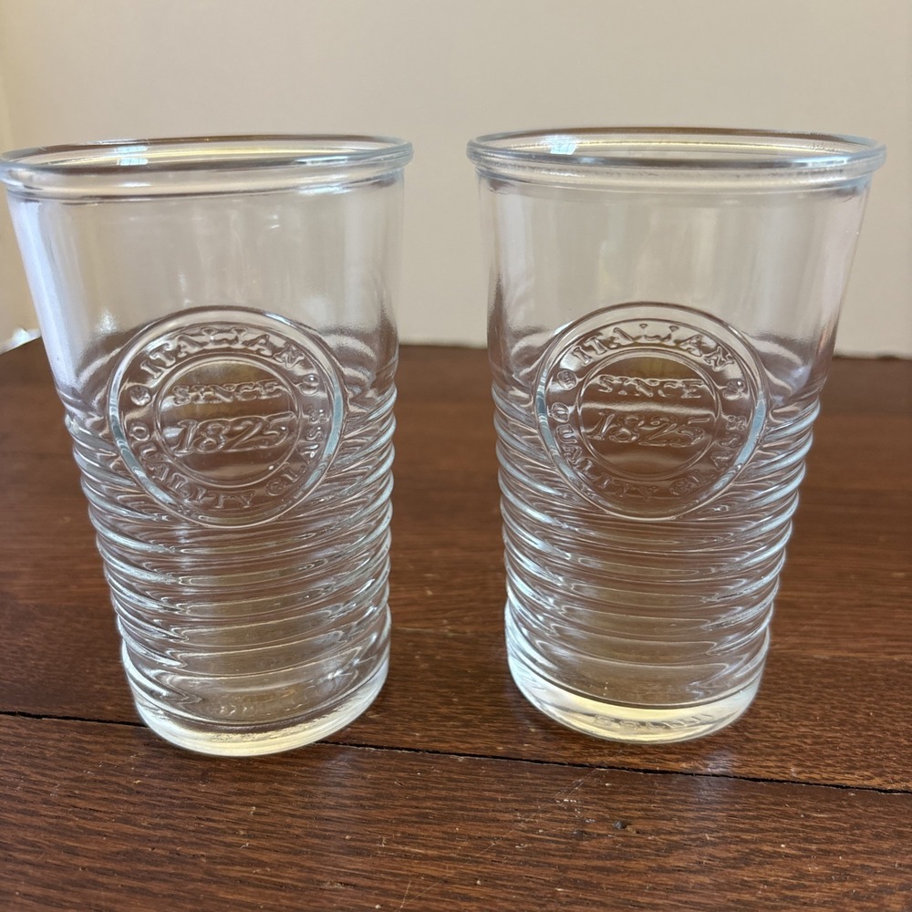 Tumbler Set Italy Bormioli Rocco Drinking Glasses Italian Set Of 2 Clear Vintage